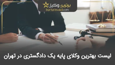 بهترین وکیل پایه یک دادگستری تهران