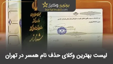 بهترین وکیل حذف نام همسر در تهران