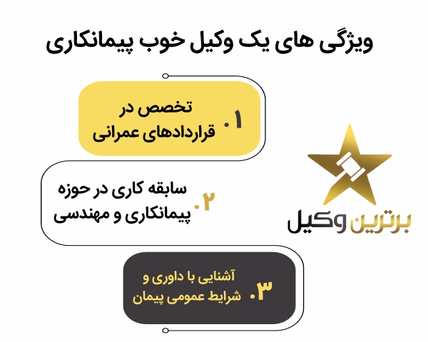 ویژگی‌های یک وکیل خوب در امور پیمانکاری